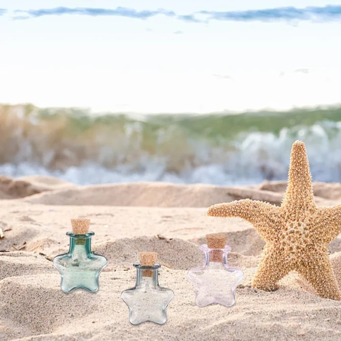 8pcs Tiny Star Wishing Glass Jar 8 Colors Mini Glass Drifting Bottles Cute Star Wishing Bottles with Cork Stopper Potion Bottles for Wedding Birthday Party DIY Crafts Supplies - Image 2