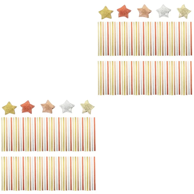 2 Pack DIY Folding Papers Origami Star Stars Strips Child Golden