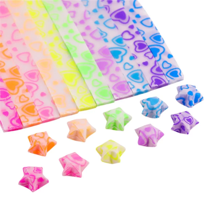 210 Sheets Star Paper Strips, 10 Colors Luminous Origami Star Paper Strips, Star Paper Strips for Valentine's Day Mother's Day Birthday Gifts, DIY Handcrafts Supplies - Image 2