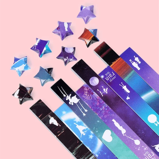 540 Pieces/Pack Origami Star Paper Strips DIY Birthday Gift Pressure Relief Game Great Wishes Lucky Star Paper Strips - Image 2