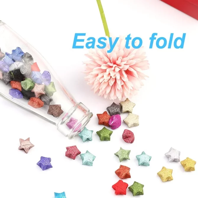 360/520 Sheets Origami Stars Paper for Paper Arts Crafts Kids Grown-ups School Teachers Folding Origami Star Paper Strips - Image 2