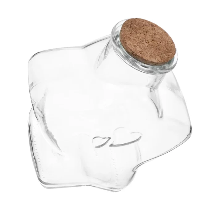 Glass Wishing Bottle Small Paper Star Display Bottle Empty Miniature Cork Glass Bottle - Image 2