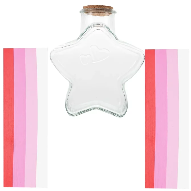 1 set of Transparent Wishing Bottle Star Shape Glass Jar Drift Bottle Ornament Bottle