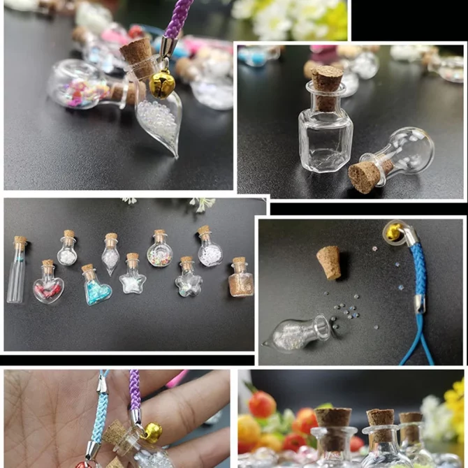 10PCS Star Wishing Bottle Delicate Compact Drift Bottle Decor Creative DIY Wishing Glass Bottle Funny Glass Wishing Bottle for Girl Kids with Rope