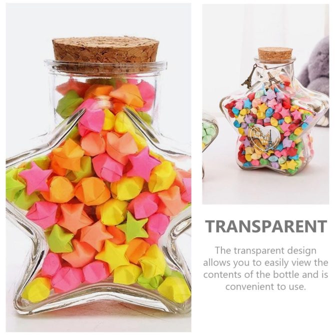 6 pcs  Five-pointed Star Shaped Wishing Bottles Glass Drift Bottles Landscape Bottle - Image 2